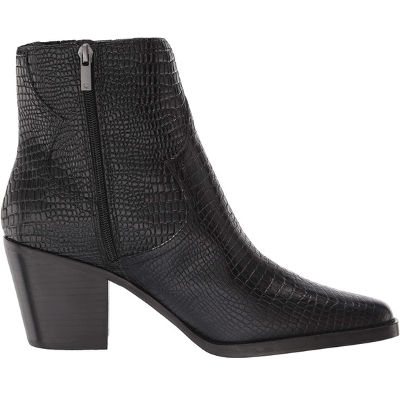 Lucky Brand Jaide black leather embossed crocodile bootie. Size 9 - Picture 3 of 12